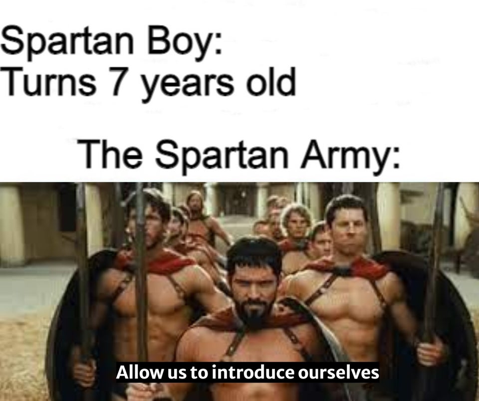 Spartan boy meme